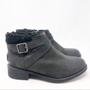 UGG BLACK LUG SOLE FLEECE LINED BOOTIES